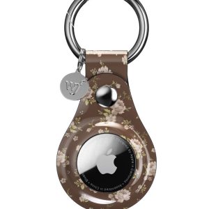 Brown Floral Airtag Case