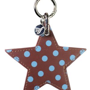 Polka Dot Star Charm | Brown and Blue