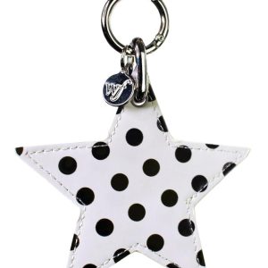 Polka Dot Star Charm | White and Black