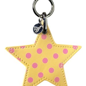 Polka Dot Star Charm | Yellow and Pink