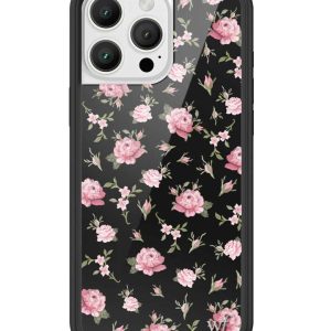 Black and Pink Floral iPhone Case