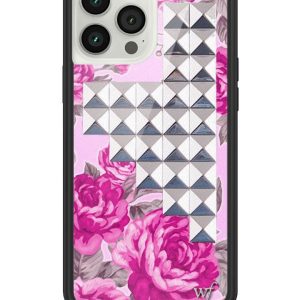 Pink Floral Stud iPhone Case