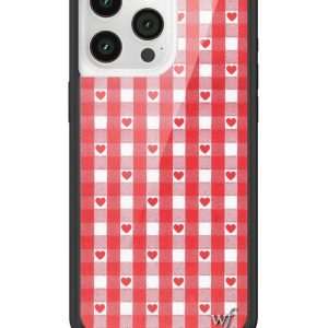 Gingham Hearts | Red iPhone Case